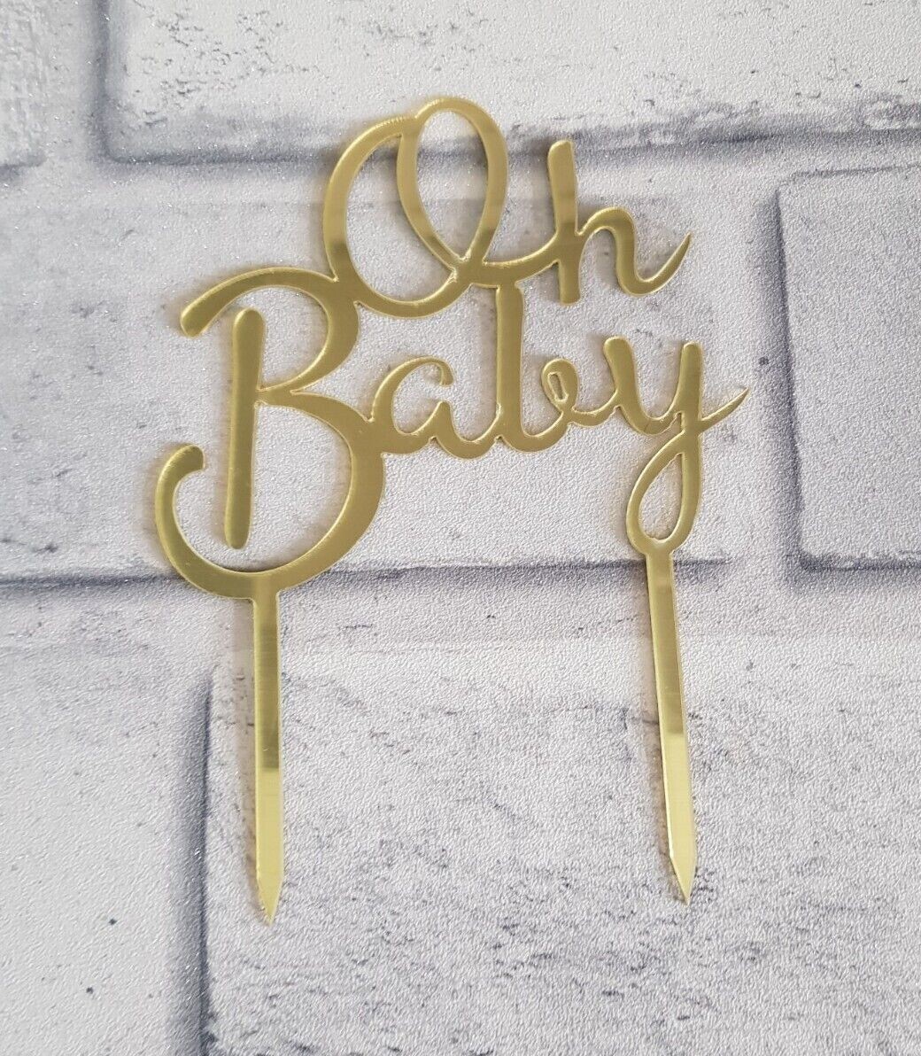 Oh Baby Acrylic Cake Topper Baby Shower Gender Reveal New Baby