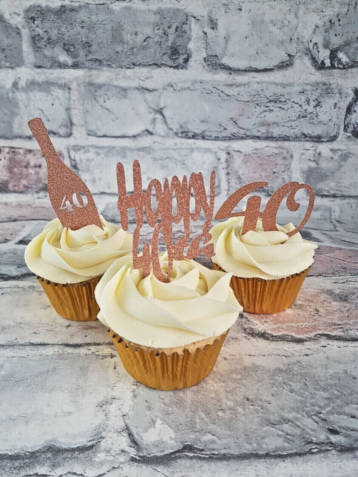 Special Birthday Glitter Cupcake Toppers Multi-design variety pack