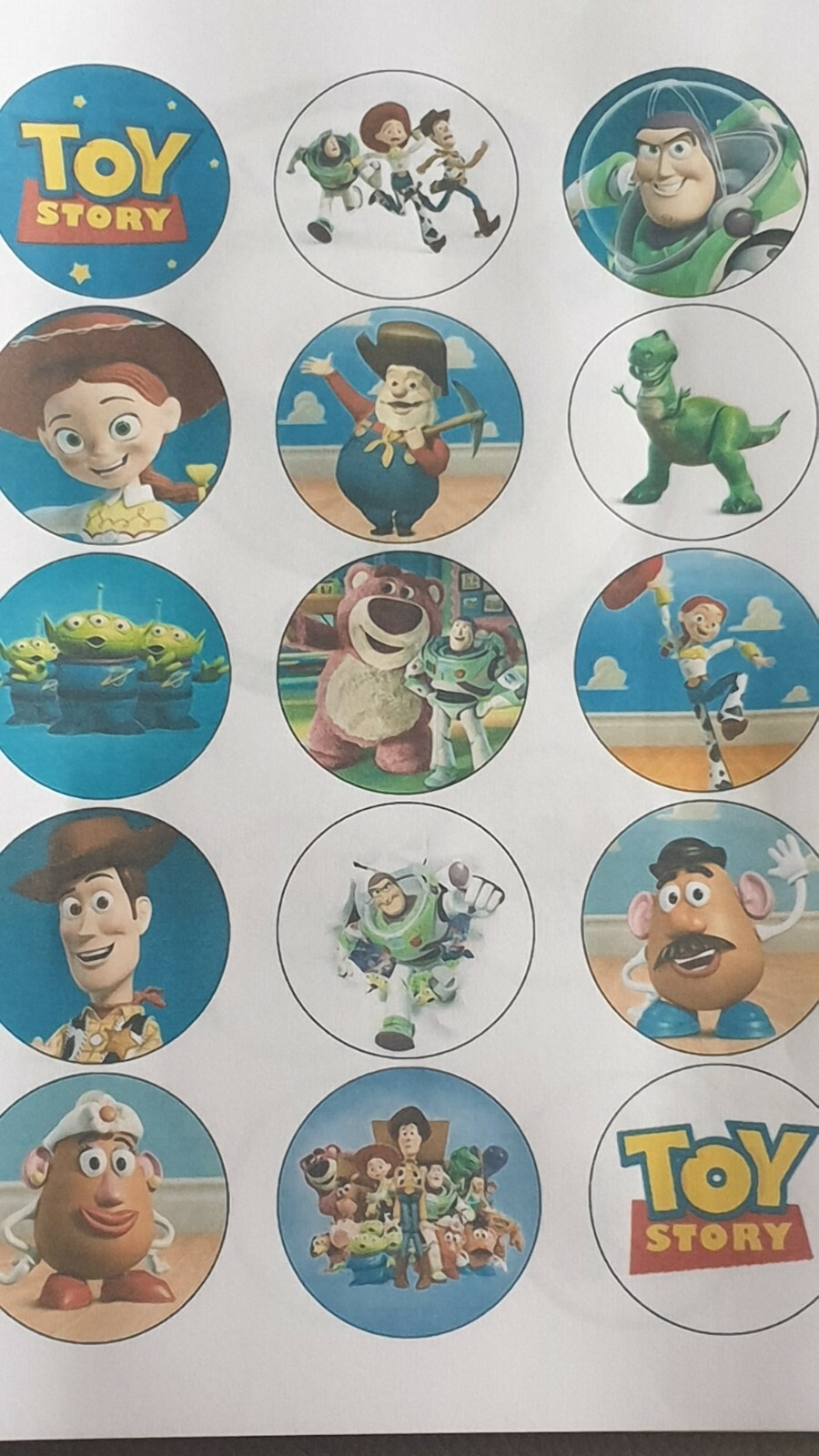 15 Toy Story edible print on icing cupcake toppers