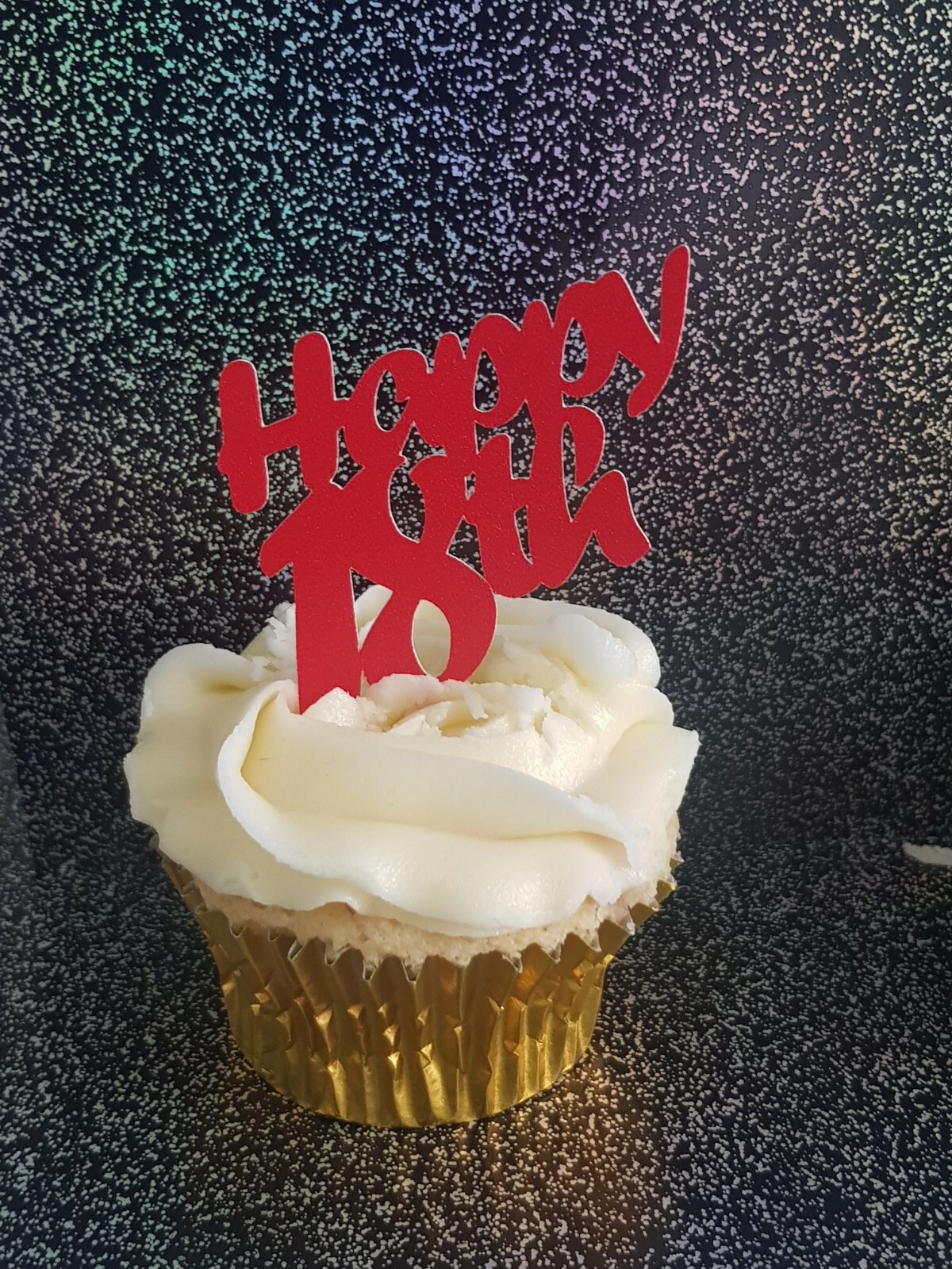 12 Red Happy 18th Cupcake Toppers