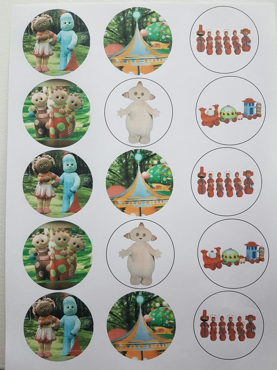 In The Night Garden Edible Icing Cupcake Toppers, 12 Pack, 2 Inch Round, Various Designs